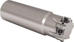 Seco - 25mm Cut Diam, 8mm Max Depth of Cut, 25mm Shank Diam, 180mm OAL, Indexable Square Shoulder End Mill - LOEX Inserts, Cylindrical Shank, 90° Lead Angle, Through Coolant, Series Square T4-08 - Eagle Tool & Supply