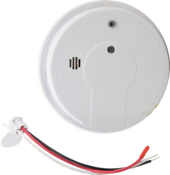 Kidde - 5.6 Inch Diameter, AC Wire In 120 Volt Smoke Alarm - 85 dB Decibel Rating, 9V Battery Included, Wall or Indicating Light, Tamper Resistant, Interconnectable - Eagle Tool & Supply