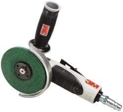 3M - 4" Wheel Diam, 12,000 RPM, Pneumatic Angle & Disc Grinder - 3/8-24 Spindle, 35 CFM - Eagle Tool & Supply