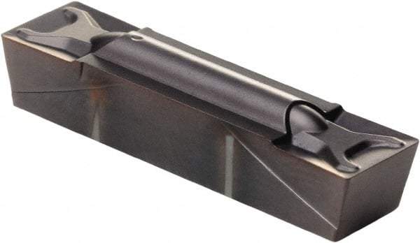 Kennametal - 312G GMN Grade KCU25, 7.94mm Cutting Width Carbide Grooving Insert - 6.25mm Max Depth of Cut, Neutral, 0.41mm Corner Radius, AlTiN Finish - Eagle Tool & Supply