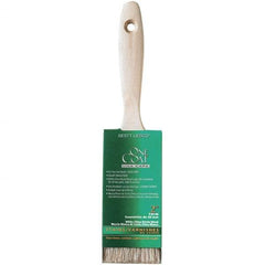 Krylon - 9/16" Flat White China Bristle Trim Brush - 2" Bristle Length, 2-3/4" Wood Beavertail Handle - Eagle Tool & Supply