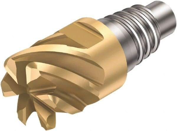 Sandvik Coromant - A316..FM L Grade 1030 Carbide End Milling Tip Insert - TiAlN Finish, 6 Flutes, 15.88mm Cutting Diam, 8.5mm Depth of Cut, 18.7mm Extension, 0.032" Cnr Rad, 50° Helix - Eagle Tool & Supply