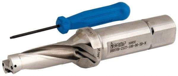 Iscar - 2.13" Max Drill Depth, 3xD, 18mm Diam, Indexable Insert Drill - 1" Shank Diam, Straight Shank - Eagle Tool & Supply
