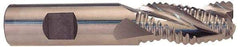 Cleveland - 1/2" Diam, Fine Pitch, 1-1/4" LOC, 4 Flute Cobalt Roughing Square End Mill - TiCN Finish, 3-1/4" OAL, 1/2" Shank Diam, Single End, Centercutting, 30° Helix - Eagle Tool & Supply