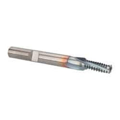 Emuge - 1/4-20 UNC, 0.185" Cutting Diam, 3 Flute, Solid Carbide Helical Flute Thread Mill - Internal Thread, 0.524" LOC, 2-1/2" OAL, 1/4" Shank Diam - Eagle Tool & Supply