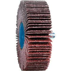 PFERD - 3" Diam x 1" Face Width, Aluminum Oxide Coated Mounted Flap Wheel - 1/4-20 Threaded Mount, 40 Grit, 20,000 Max RPM - Eagle Tool & Supply