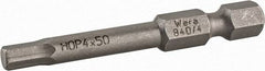 Wera - 4mm Hex Bit - 1/4" Hex Drive, 2" OAL - Eagle Tool & Supply