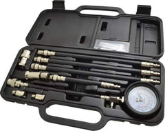 Lincoln - 11 Piece Dial Engine Compression Test Kit - 300 Max Pressure, PSI Scale - Eagle Tool & Supply