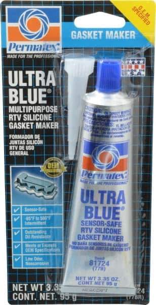 Permatex - 3.35 oz Gasket Maker - -65 to 500°F, Blue, Comes in Tube - Eagle Tool & Supply