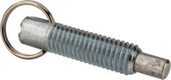 Gibraltar - 1/2-13, 1.4" Thread Length, 5/16" Plunger Diam, 1/2" Plunger Projection, 2.5 Lb Init to 5 Lb Final End Force, Steel Locking Pull Ring Plunger - 1.4" Len Under Head, 2" Body Len, 1.26" Ring Diam, 2" Plunger Len, 0.6" Head Height - Eagle Tool & Supply