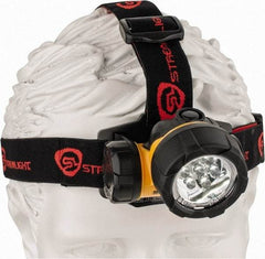 Streamlight - White LED Bulb, 120 Lumens, Hands-free Flashlight - Black, Yellow Plastic Body, 3 AAA Alkaline Batteries Included - Eagle Tool & Supply
