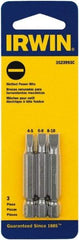 Irwin - 3 Piece, Slotted Handle, Power Bit Set - 0.05 to 1/4" Hex, 1/4" Hex Drive - Eagle Tool & Supply