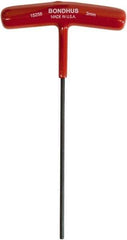 Bondhus - 3mm Hex, T-Handle Cushion Grip, Hex Key - 152mm OAL, Metric System of Measurement - Eagle Tool & Supply