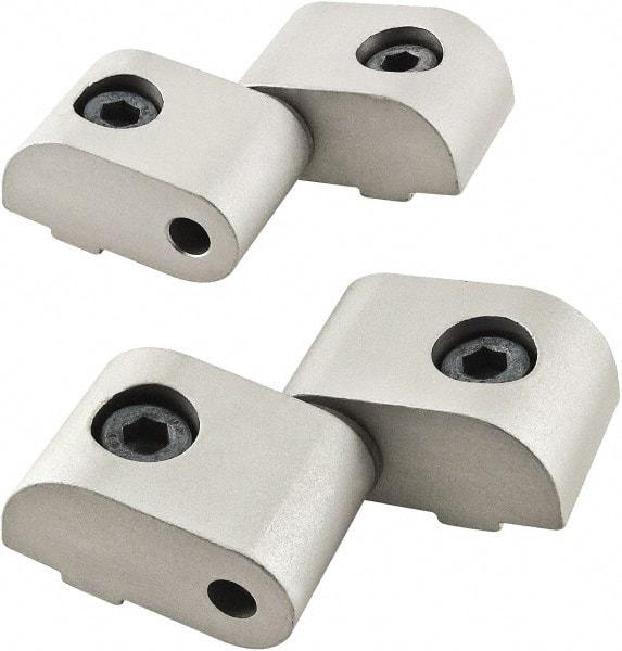 80/20 Inc. - 1-1/2" Long x 1-9/64" Wide x 26mm Thick, Left Lift Off Hinge Long Pin Top Short Pin Bottom - Aluminum, Clear Anodized Finish - Eagle Tool & Supply