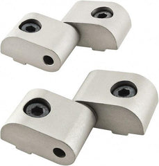80/20 Inc. - 1-1/2" Long x 1-9/64" Wide x 26mm Thick, Left Lift Off Hinge Long Pin Top Short Pin Bottom - Aluminum, Clear Anodized Finish - Eagle Tool & Supply