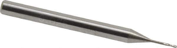 Accupro - 0.025" Diam, 0.075" LOC, 2 Flute Solid Carbide Ball End Mill - Uncoated, Single End, 1-1/2" OAL, 1/8" Shank Diam, Spiral Flute - Eagle Tool & Supply