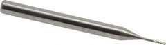 Accupro - 0.025" Diam, 0.075" LOC, 2 Flute Solid Carbide Ball End Mill - Uncoated, Single End, 1-1/2" OAL, 1/8" Shank Diam, Spiral Flute - Eagle Tool & Supply