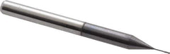 Accupro - 0.015" Diam, 0.045" LOC, 2 Flute Solid Carbide Ball End Mill - AlTiN Finish, Single End, 1-1/2" OAL, 1/8" Shank Diam, Spiral Flute - Eagle Tool & Supply