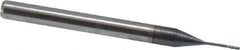 Accupro - 0.025", 0.075" LOC, 1/8" Shank Diam, 1-1/2" OAL, 4 Flute, Solid Carbide Square End Mill - Single End, AlTiN Finish, Spiral Flute, 30° Helix, Centercutting, Series Miniature - Eagle Tool & Supply