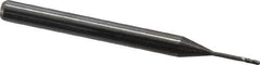 Accupro - 0.03" Diam, 0.09" LOC, 4 Flute Solid Carbide Ball End Mill - Uncoated, Single End, 1-1/2" OAL, 1/8" Shank Diam, Spiral Flute - Eagle Tool & Supply