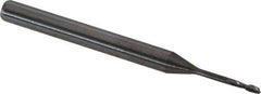 Accupro - 0.04", 0.12" LOC, 1/8" Shank Diam, 1-1/2" OAL, 2 Flute, Solid Carbide Square End Mill - Single End, Uncoated, Spiral Flute, 30° Helix, Centercutting, Series Miniature - Eagle Tool & Supply
