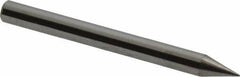 Accupro - 0.01" Diam, 0.03" LOC, 4 Flute Solid Carbide Ball End Mill - Uncoated, Single End, 1-1/2" OAL, 1/8" Shank Diam, Spiral Flute - Eagle Tool & Supply