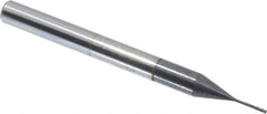 Accupro - 0.02", 0.06" LOC, 1/8" Shank Diam, 1-1/2" OAL, 4 Flute, Solid Carbide Square End Mill - Single End, AlTiN Finish, Spiral Flute, 30° Helix, Centercutting, Series Miniature - Eagle Tool & Supply