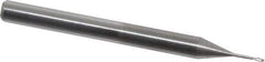 Accupro - 0.02" Diam, 0.06" LOC, 2 Flute Solid Carbide Ball End Mill - Uncoated, Single End, 1-1/2" OAL, 1/8" Shank Diam, Spiral Flute - Eagle Tool & Supply