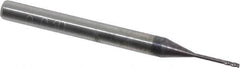 Accupro - 0.03", 0.09" LOC, 1/8" Shank Diam, 1-1/2" OAL, 4 Flute, Solid Carbide Square End Mill - Single End, AlTiN Finish, Spiral Flute, 30° Helix, Centercutting, Series Miniature - Eagle Tool & Supply
