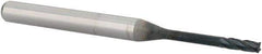 Accupro - 0.06", 0.18" LOC, 1/8" Shank Diam, 1-1/2" OAL, 4 Flute, Solid Carbide Square End Mill - Single End, AlTiN Finish, Spiral Flute, 30° Helix, Centercutting, Series Miniature - Eagle Tool & Supply