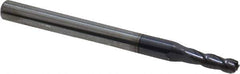 Accupro - 3/32", 4 Flute, Single End, Solid Carbide, 0.01" Corner Radius End Mill - 1-1/2" OAL, 30° Helix, Right Hand Flute, 0.279" LOC, Right Hand Cut - Eagle Tool & Supply