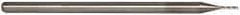 Accupro - 0.03", 0.15" LOC, 1/8" Shank Diam, 2-1/2" OAL, 3 Flute, Solid Carbide Square End Mill - Single End, Uncoated, Spiral Flute, 30° Helix, Centercutting, Series Miniature - Eagle Tool & Supply