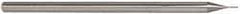 Accupro - 0.02", 0.1" LOC, 1/8" Shank Diam, 2-1/2" OAL, 3 Flute, Solid Carbide Square End Mill - Single End, Uncoated, Spiral Flute, 30° Helix, Centercutting, Series Miniature - Eagle Tool & Supply