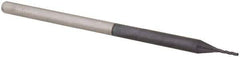 Accupro - 0.03" Diam, 0.15" LOC, 3 Flute Solid Carbide Ball End Mill - AlTiN Finish, Single End, 2-1/2" OAL, 1/8" Shank Diam, Spiral Flute - Eagle Tool & Supply