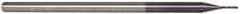 Accupro - 0.03", 0.15" LOC, 1/8" Shank Diam, 2-1/2" OAL, 3 Flute, Solid Carbide Square End Mill - Single End, AlTiN Finish, Spiral Flute, 30° Helix, Centercutting, Series Miniature - Eagle Tool & Supply