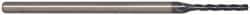 Accupro - 0.07", 1/2" LOC, 1/8" Shank Diam, 2-1/2" OAL, 3 Flute, Solid Carbide Square End Mill - Single End, AlTiN Finish, Spiral Flute, 30° Helix, Centercutting, Series Miniature - Eagle Tool & Supply