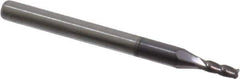 Accupro - 0.075", 4 Flute, Single End, Solid Carbide, 0.005" Corner Radius End Mill - 1-1/2" OAL, 30° Helix, Right Hand Flute, 0.225" LOC, Right Hand Cut - Eagle Tool & Supply