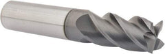 Accupro - 5/8", 1-1/4" LOC, 5/8" Shank Diam, 3-1/2" OAL, 4 Flute, Solid Carbide Square End Mill - Single End, nACRo Finish, Spiral Flute, 40° Helix, Centercutting, Right Hand Cut, Right Hand Flute - Eagle Tool & Supply
