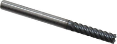 Accupro - 1/8", 1/2" LOC, 1/8" Shank Diam, 1-1/2" OAL, 6 Flute, Solid Carbide Square End Mill - Single End, AlTiN Finish, Spiral Flute, 45° Helix, Centercutting, Right Hand Cut, Right Hand Flute - Eagle Tool & Supply