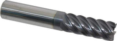 Accupro - 1/2", 1-1/4" LOC, 1/2" Shank Diam, 3" OAL, 6 Flute, Solid Carbide Square End Mill - Single End, AlTiN Finish, Spiral Flute, 45° Helix, Centercutting, Right Hand Cut, Right Hand Flute - Eagle Tool & Supply