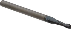 Accupro - 0.09", 2 Flute, Single End, Solid Carbide, 0.015" Corner Radius End Mill - 1-1/2" OAL, 30° Helix, Right Hand Flute, 0.27" LOC, Right Hand Cut - Eagle Tool & Supply