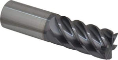 Accupro - 1", 2" LOC, 1" Shank Diam, 4" OAL, 6 Flute, Solid Carbide Square End Mill - Single End, AlTiN Finish, Spiral Flute, 45° Helix, Centercutting, Right Hand Cut, Right Hand Flute - Eagle Tool & Supply