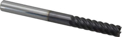 Accupro - 3/8", 1-1/2" LOC, 3/8" Shank Diam, 4" OAL, 6 Flute, Solid Carbide Square End Mill - Single End, AlTiN Finish, Spiral Flute, 45° Helix, Centercutting, Right Hand Cut, Right Hand Flute - Eagle Tool & Supply