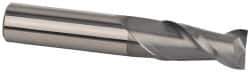 Accupro - 17/64", 1/2" LOC, 5/16" Shank Diam, 2" OAL, 2 Flute, Solid Carbide Square End Mill - Single End, nACRo Finish, Spiral Flute, 40° Helix, Centercutting, Right Hand Cut, Right Hand Flute - Eagle Tool & Supply