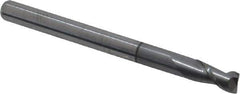 Accupro - 1/8", 1/4" LOC, 1/8" Shank Diam, 1-1/2" OAL, 2 Flute, Solid Carbide Square End Mill - Single End, nACRo Finish, Spiral Flute, 40° Helix, Centercutting, Right Hand Cut, Right Hand Flute - Eagle Tool & Supply