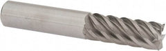 Accupro - 1/2", 1-1/4" LOC, 1/2" Shank Diam, 3" OAL, 6 Flute, Solid Carbide Square End Mill - Single End, Uncoated, Spiral Flute, 45° Helix, Centercutting, Right Hand Cut, Right Hand Flute - Eagle Tool & Supply