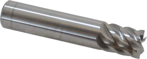 Accupro - 1/2", 5/8" LOC, 1/2" Shank Diam, 2-1/2" OAL, 6 Flute, Solid Carbide Square End Mill - Single End, Uncoated, Spiral Flute, 45° Helix, Centercutting, Right Hand Cut, Right Hand Flute - Eagle Tool & Supply