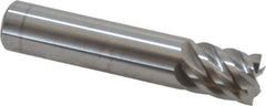 Accupro - 1/2", 5/8" LOC, 1/2" Shank Diam, 2-1/2" OAL, 6 Flute, Solid Carbide Square End Mill - Single End, Uncoated, Spiral Flute, 45° Helix, Centercutting, Right Hand Cut, Right Hand Flute - Eagle Tool & Supply