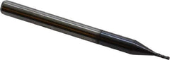 Accupro - 0.035", 4 Flute, Single End, Solid Carbide, 0.01" Corner Radius End Mill - 1-1/2" OAL, 30° Helix, Right Hand Flute, 0.105" LOC, Right Hand Cut - Eagle Tool & Supply