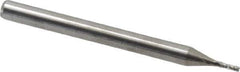 Accupro - 0.035", 4 Flute, Single End, Solid Carbide, 0.01" Corner Radius End Mill - 1-1/2" OAL, 30° Helix, Right Hand Flute, 0.105" LOC, Right Hand Cut - Eagle Tool & Supply